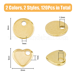 120Pcs 2 Styles 2 Colors 201 Stainless Steel Stamping Blank Tag Pendants&nbsp;STAS-DC0015-77