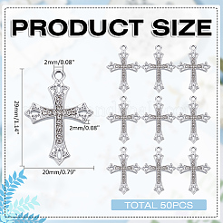 50Pcs Alloy Crystal Rhinestone Pendants&nbsp;ALRI-ME0001-02