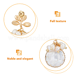 1 Pair Shell Pearl Dangle Stud Earrings&nbsp;EJEW-FI0002-22B