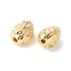 Brass Micro Pave Clear Cubic Zirconia Bead&nbsp;KK-U064-11G