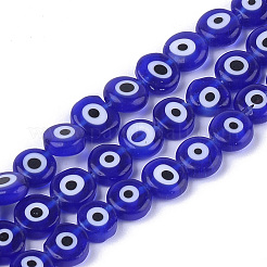 Handmade Evil Eye Lampwork Beads Strands&nbsp;LAMP-S191-02B-03