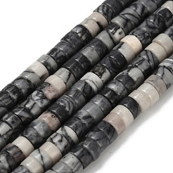 Natural Black Netstone Beads Strands&nbsp;G-Z110-A23-2x4mm