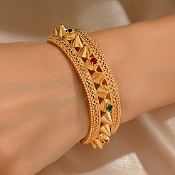 Middle Eastern Brass Micro Pave Cubic Zirconia Hinged Bangles&nbsp;EV5059