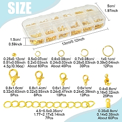 DIY 304 Stainless Steel Open Jump Rings & Alloy Lobster Claw Clasps & Folding Crimp Ends Jewelry Making Findings Kits&nbsp;DIY-FS0008-14