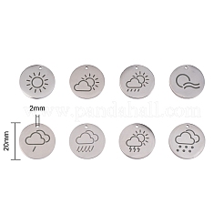 8Pcs 8 Styles 304 Stainless Steel Weather Pendants&nbsp;FIND-SZ0001-008P