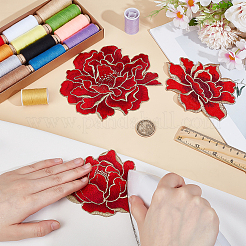 3Pcs 3 Styles Flower Pattern Polyester Computerized Embroidery Cloth Sew on Appliques&nbsp;PATC-BC0001-16