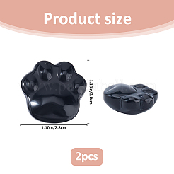 2Pcs Natural Obsidian Carved Figurines Statues for Home Office Desktop Decoration&nbsp;G-FH0002-75A