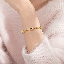 Horse Eye Cubic Zirconia Slider Bracelet&nbsp;BJEW-SZ0002-08A