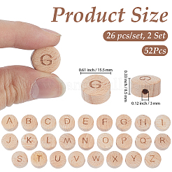 52Pcs 26 Styles Beech Wood Beads&nbsp;WOOD-PA0001-60