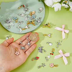 16 Pairs Alloy Shoes Charms and Cloth & Alloy Claw Hair Clips&nbsp;HJEW-DC00169
