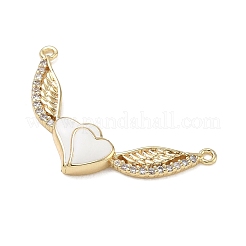 Brass Micro Pave Clear Cubic Zirconia Connector Charms&nbsp;CU-CBAFF5B-26G