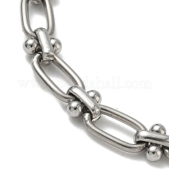 Non-Tarnish 304 Stainless Steel Oval Link Chain Bracelets for Women&nbsp;BJEW-B092-08P-01