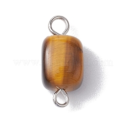 Natural Mixed Gemstone Cuboid Connector Charms&nbsp;PALLOY-JF02788-02