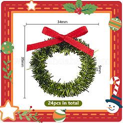 Polyester with Iron Miniature Christmas wreath&nbsp;AJEW-WH0609-182B