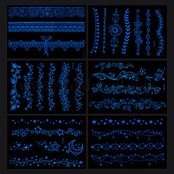 6 Sheets Luminous Paper Tattoo Stickers&nbsp;STIC-TAC0001-007A