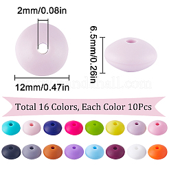 160Pcs 16 Styles Food Grade Eco-Friendly Silicone Abacus Beads&nbsp;SIL-SC0001-33