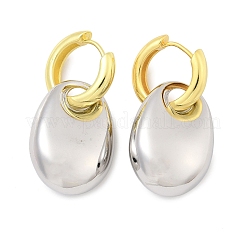 Oval Brass Hoop Earrings for Women&nbsp;EJEW-U057-06A-04GP