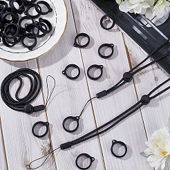 36Pcs Silicone Rings with 6Pcs Polyester Necklace Lanyard Anti-Loss Pendant Holder&nbsp;DIY-GF0008-08A