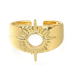 Rack Plating Brass Open Cuff Rings for Women&nbsp;RJEW-M022-25G