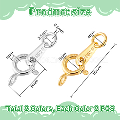 4Pcs 2 Colors 925 Sterling Silver Spring Ring Clasps&nbsp;STER-PH0001-98