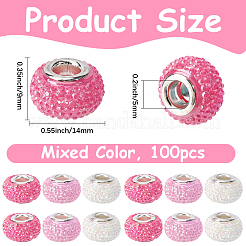 100cs Large Hole Resin European Beads&nbsp;RESI-PA0001-22B