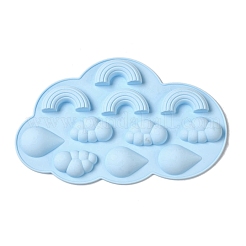 Cloud with Teardrop & Cloud & Rainbow Pattern DIY Fondant Silicone Molds&nbsp;DIY-G114-02