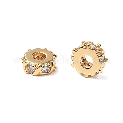 Brass Micro Pave Cubic Zirconia Beads&nbsp;KK-A259-02G