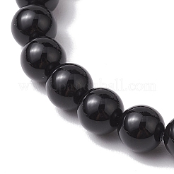 8mm Round Dyed Natural Tiger Eye & Black Onyx Beaded Stretch Bracelets&nbsp;BJEW-TA00516-02