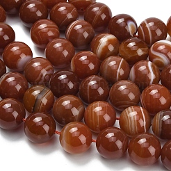 Natural Banded Agate Beads Strands&nbsp;G-L642-B04-16mm