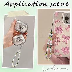 2Pcs Resin Beaded Mobile Phone Lanyard Wrist Strap&nbsp;HJEW-GF0001-47A
