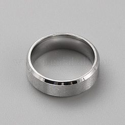Stainless Steel Simple Plain Band Ring for Men Women&nbsp;RJEW-WH0015-04I
