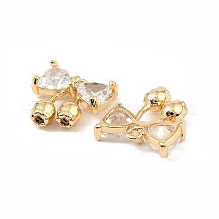 Brass Micro Pave Cubic Zirconia Charms&nbsp;KK-C155-07G