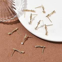 SHEGRACE Brass Micro Pave Cubic Zirconia Stud Dangle Earrings&nbsp;XGRQ4N692-723G