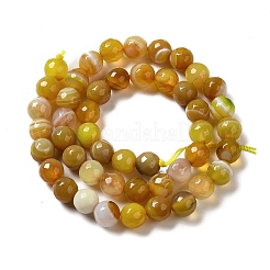 Natural Striped Agate/Banded Agate Beads Strands&nbsp;G-A246-6mm-15