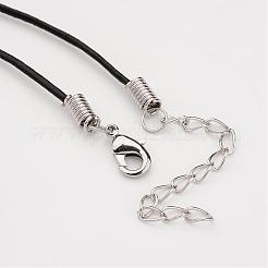 Glass Wishing Bottle Leather Cord Pendant Necklaces&nbsp;NJEW-JN01616