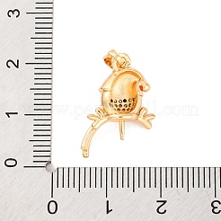 Brass Micro Pave Cubic Zirconia Pendant Bails&nbsp;KK-C076-26G