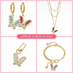 12Pcs 6 Colors Golden Alloy with Rhinestone Pendant&nbsp;FIND-CJ0001-79