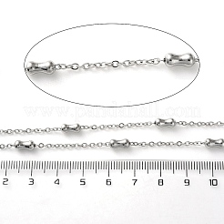 304 Stainless Steel Cable Chains with Beads&nbsp;CHS-F020-05P
