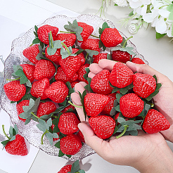 50Pcs Plastic Simulated Strawberry Model&nbsp;AJEW-SP0003-60