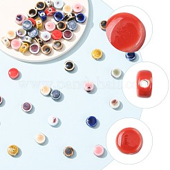 56Pcs 11 Colors Handmade Porcelain Beads&nbsp;PORC-FS0001-32