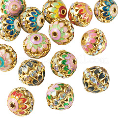 15Pcs Brass Enamel Beads&nbsp;KK-TA0009-21