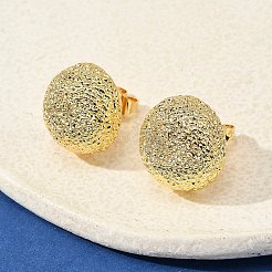 Brass Half Round Stud Earrings&nbsp;EJEW-F389-23G