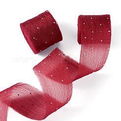 2Rolls Polyester Hot-fix Rhinestone Raw Edges Ribbon&nbsp;OCOR-TA0003-95J