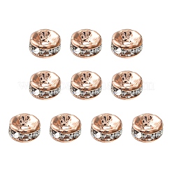 Brass Rhinestone Spacer Beads&nbsp;RB-YW0001-04B-01RG