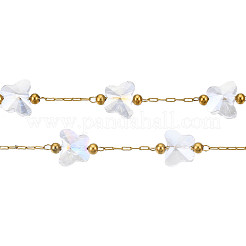 Clear AB Glass Butterfly Beaded Chains&nbsp;CHS-N003-08LG