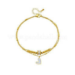 Heart Alloy Enamel Charm Anklets&nbsp;FS-WGF8AF5-01