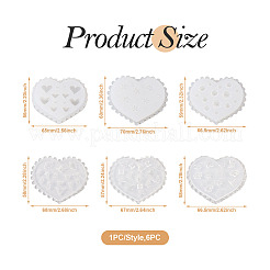 6Pcs 6 Styles DIY Flower & Animal & Heart Shape Nail Art Ornament Silicone Molds&nbsp;DIY-TA0004-22