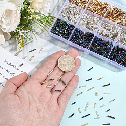 2160Pcs 9 Styles Glass Twisted Bugle Beads&nbsp;SEED-PA0001-28