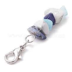 Natural Howlite & White Jade & Sodalite Chips Pendant Decoration&nbsp;HJEW-JM02304-02