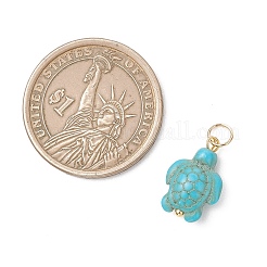 6Pcs 2 Colors Dyed Synthetic Turquoise Pendants&nbsp;PALLOY-JF05173-01
